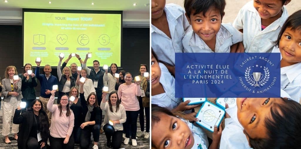 Team Building solidaire et caritatif pour assembler les lampes solaires aux enfants vivant sans électricité