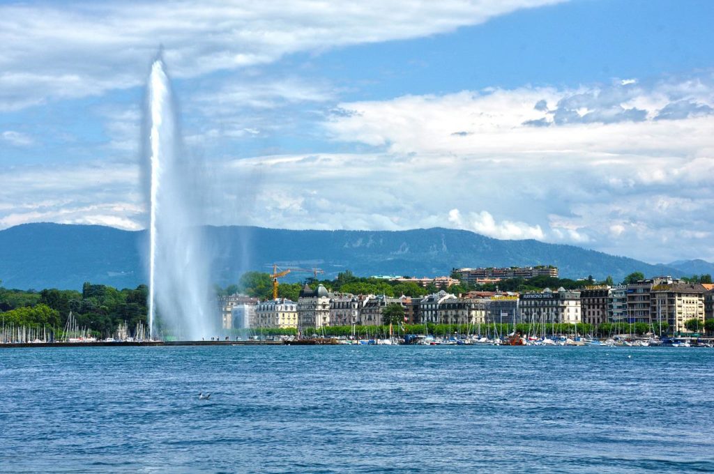 Lac Leman et le Jet d'Eau de Geneve