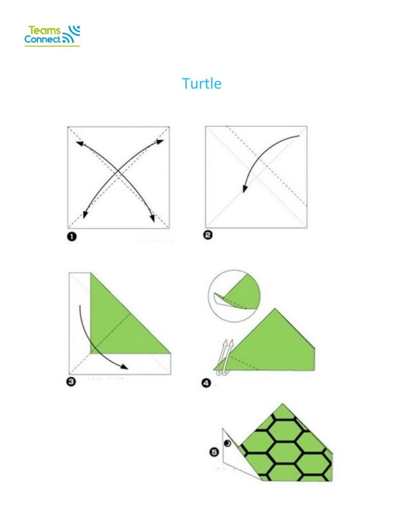 jeu de team building en ligne : origami