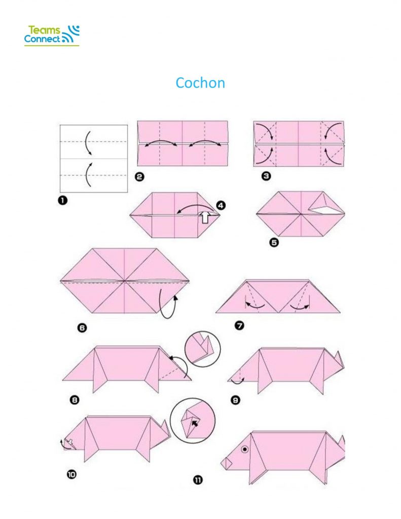 jeu de team building en ligne : origami