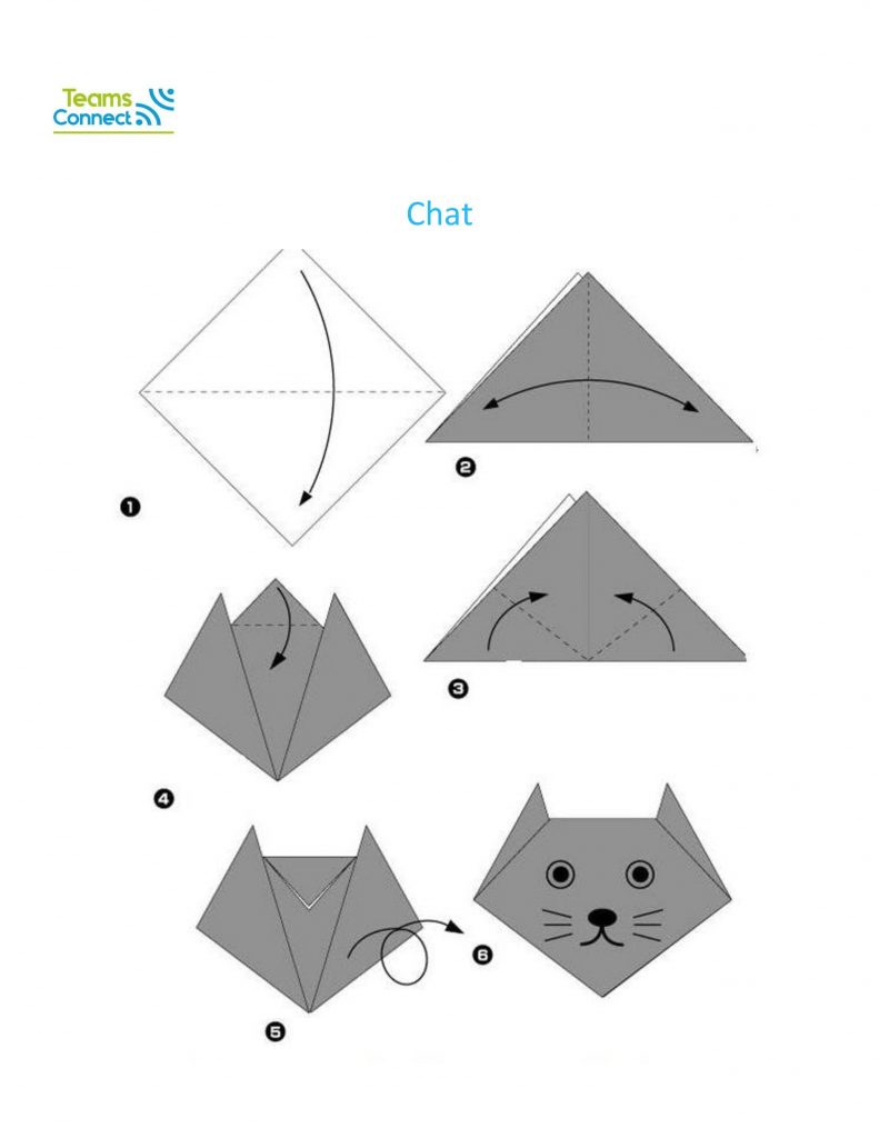 jeu de team building en ligne : origami