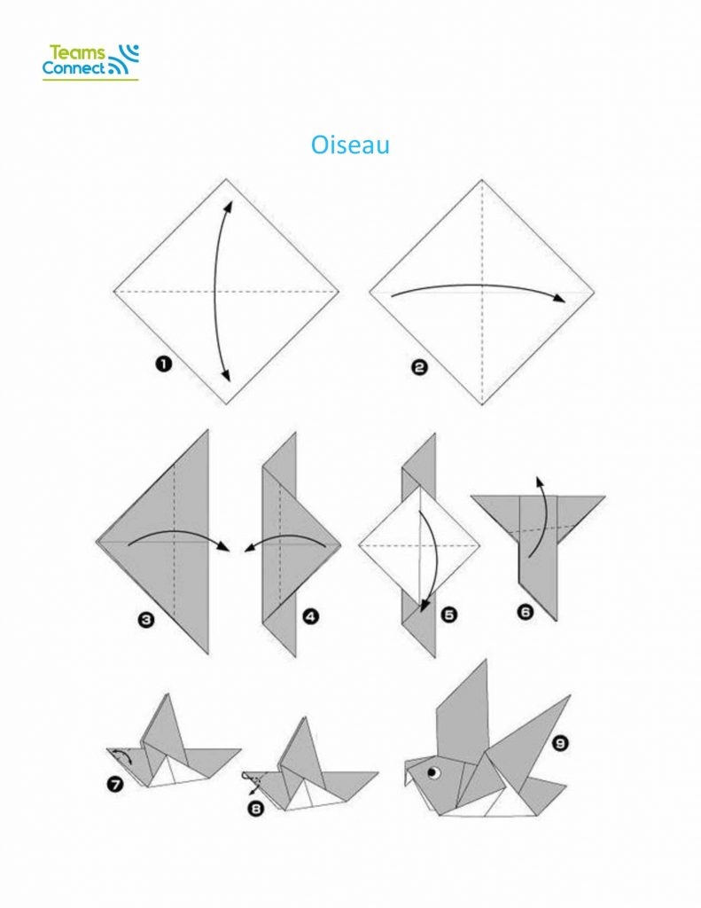 jeu de team building en ligne : origami