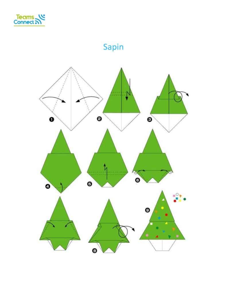 jeu de team building en ligne : origami