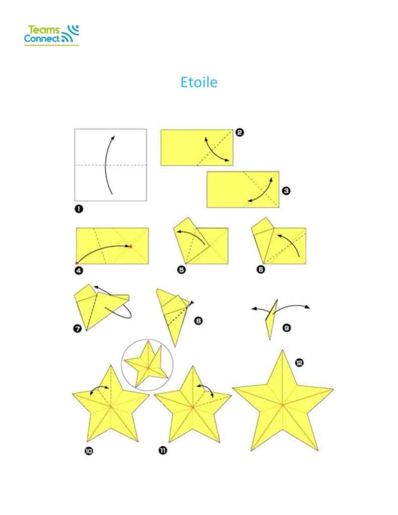 jeu de team building en ligne : origami