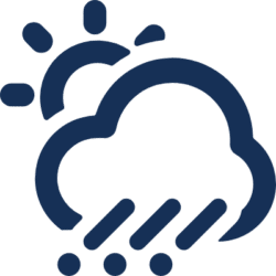 weather logo with sun and rain